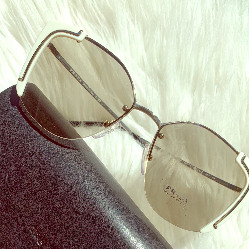 Prada Sunnies White Rims Nwt